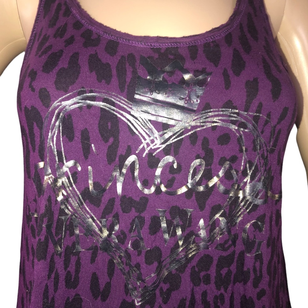 𝐕𝐄𝐑𝐀 𝐖𝐀𝐍𝐆 | PURPLE AND BLACK CHEETAH PRINT RACERBACK TANK TOP - Picture 8 of 10